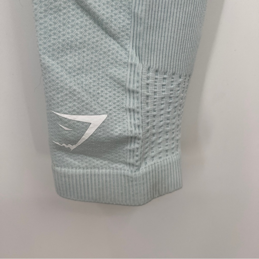 Gymshark Ombré Teal White Stretch Ankle Seamless Pull-on Athletic Leggings - Picture 11 of 14